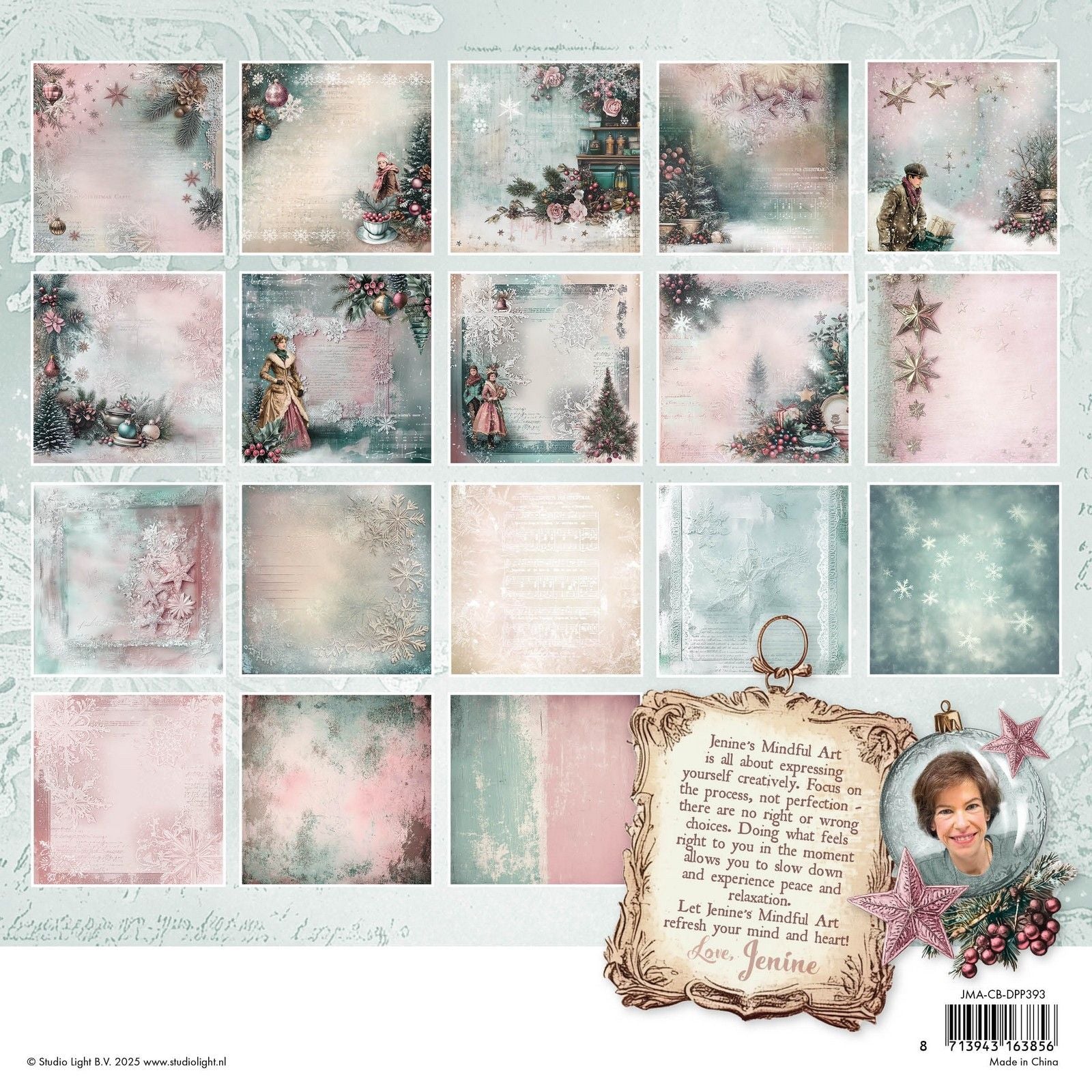 Studio Light • Jenine's Mindful Art Christmas Blush Designer Paper Pad Arrière-plans