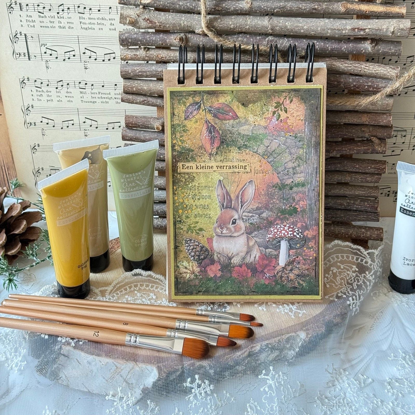 Studio Light • Jenine's Mindful Art Brush Set Filbert, taille 2-4-6-8-10 Essentials 75x220x10mm 5 pièces