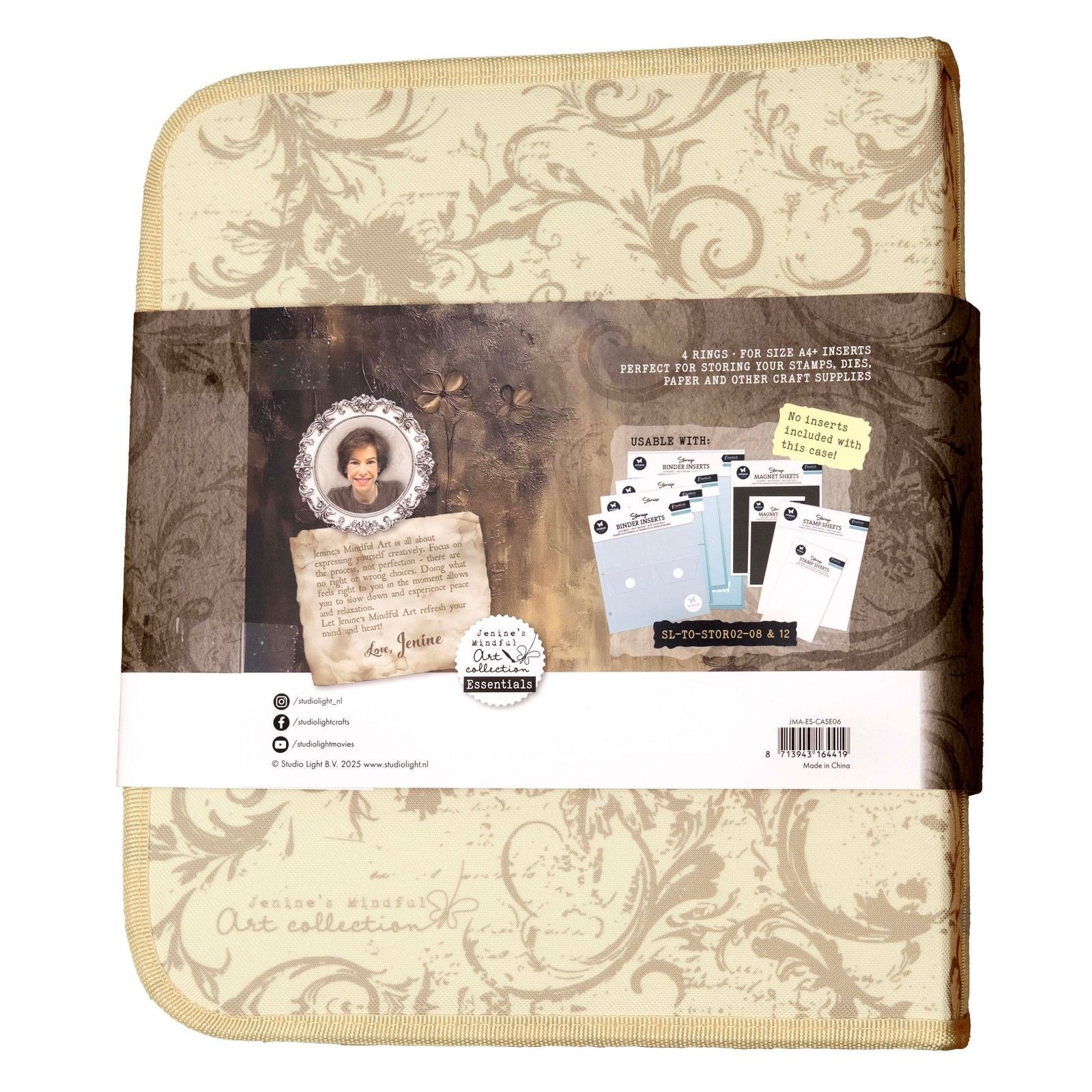 Studio Light • Mallette de rangement Mindful Art de Jenine, format A4+, essentiels 285x340x60mm
