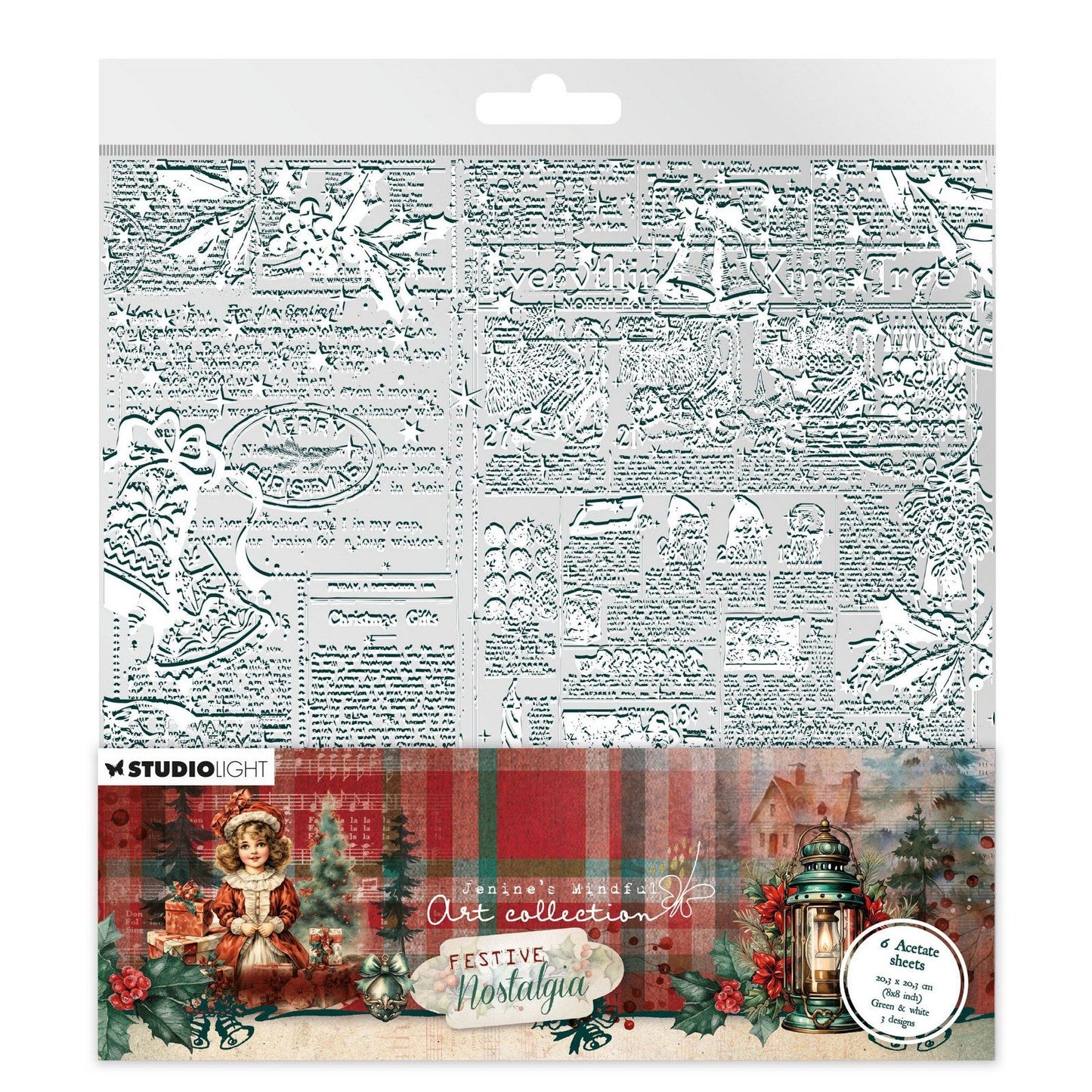 Studio light • feuilles d'acétate nostalgie festive blanc vert