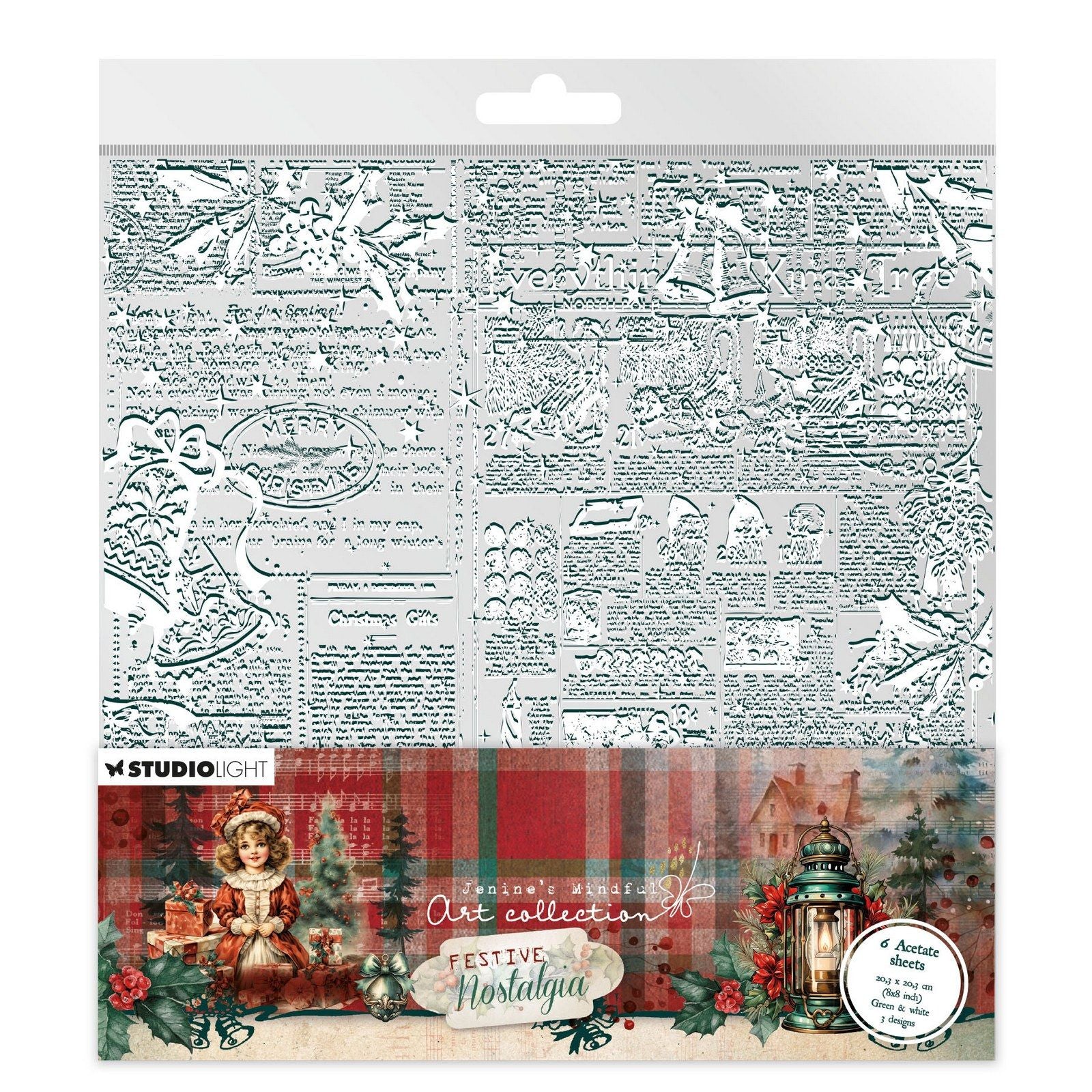 Studio light • feuilles d'acétate nostalgie festive blanc vert