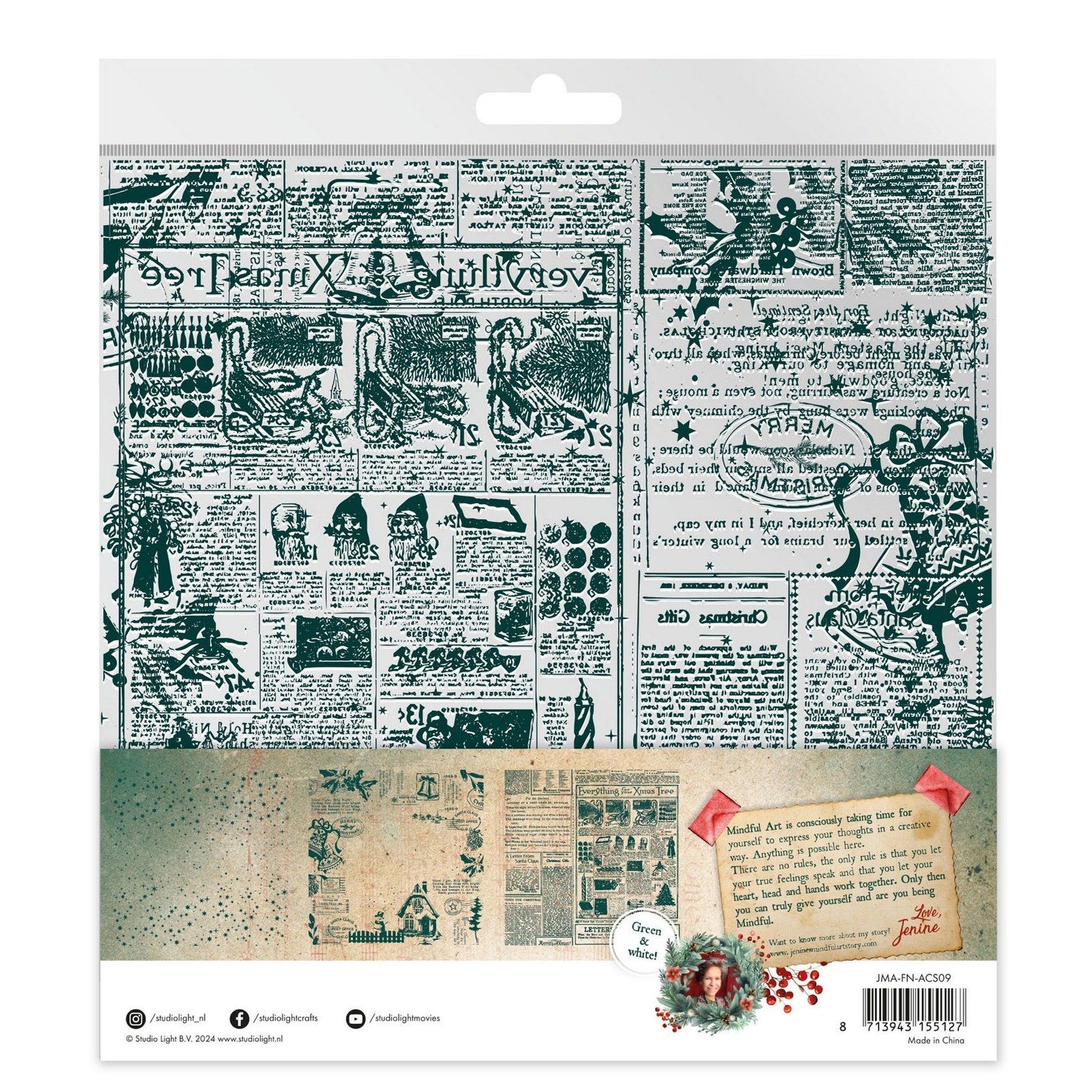 Studio light • feuilles d'acétate nostalgie festive blanc vert