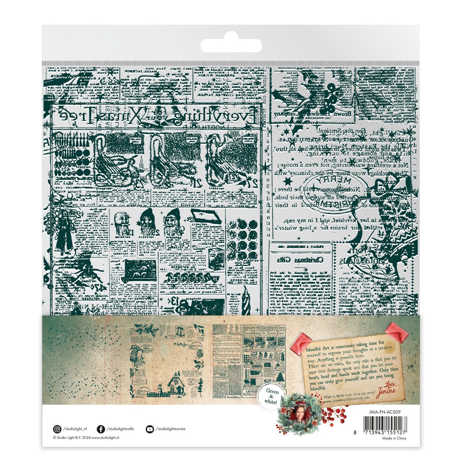 Studio light • feuilles d'acétate nostalgie festive blanc vert