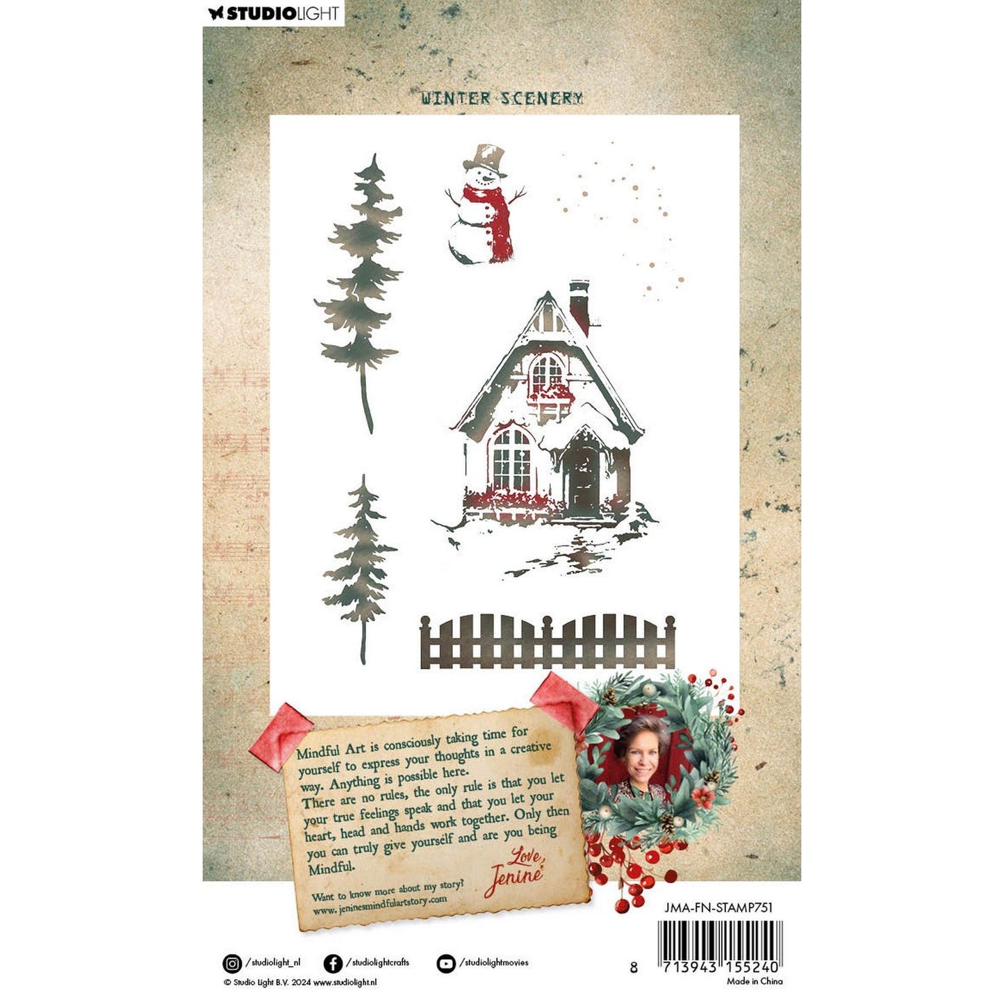 Lumière de studio • Nostalgie festive, cachet transparent, paysage hivernal