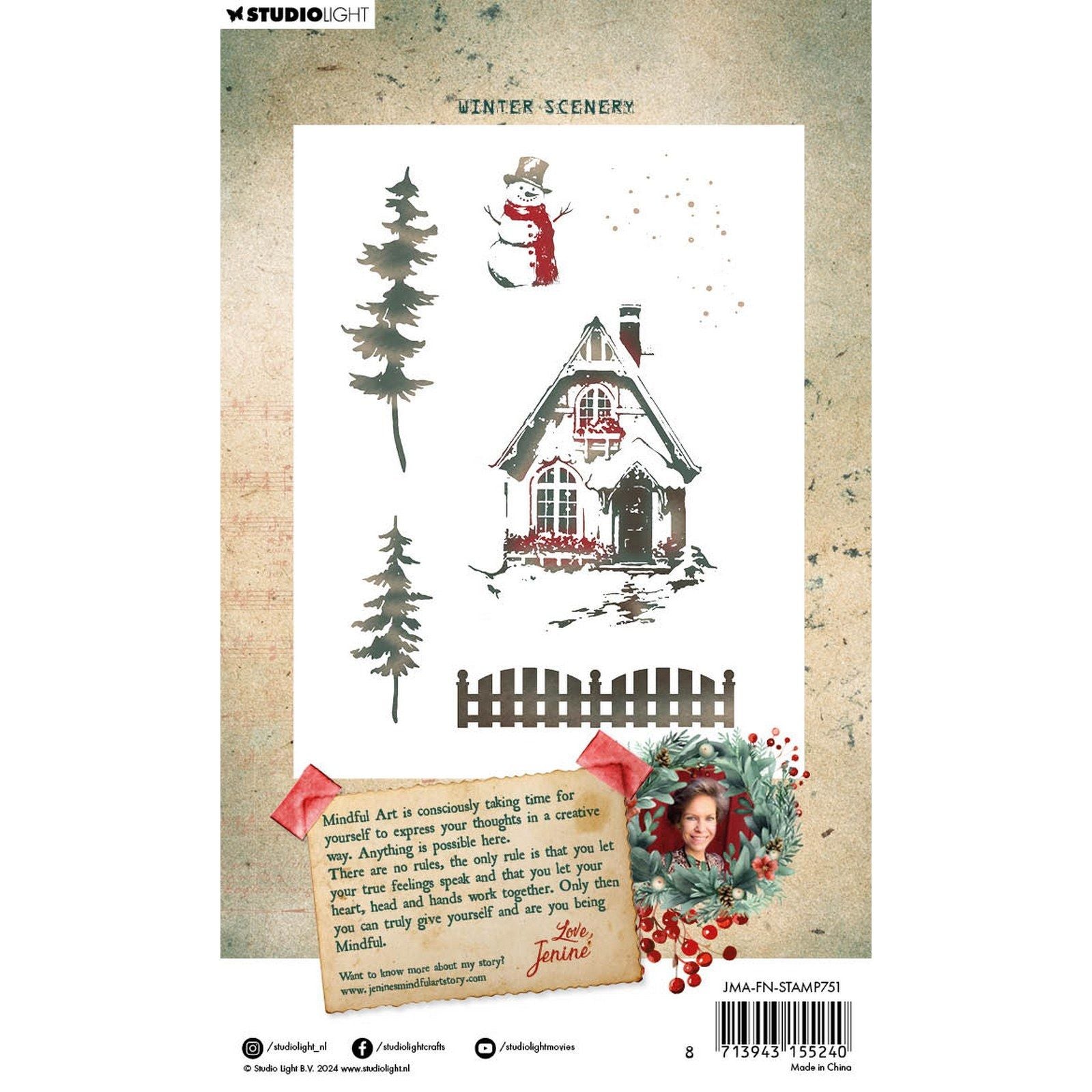 Lumière de studio • Nostalgie festive, cachet transparent, paysage hivernal