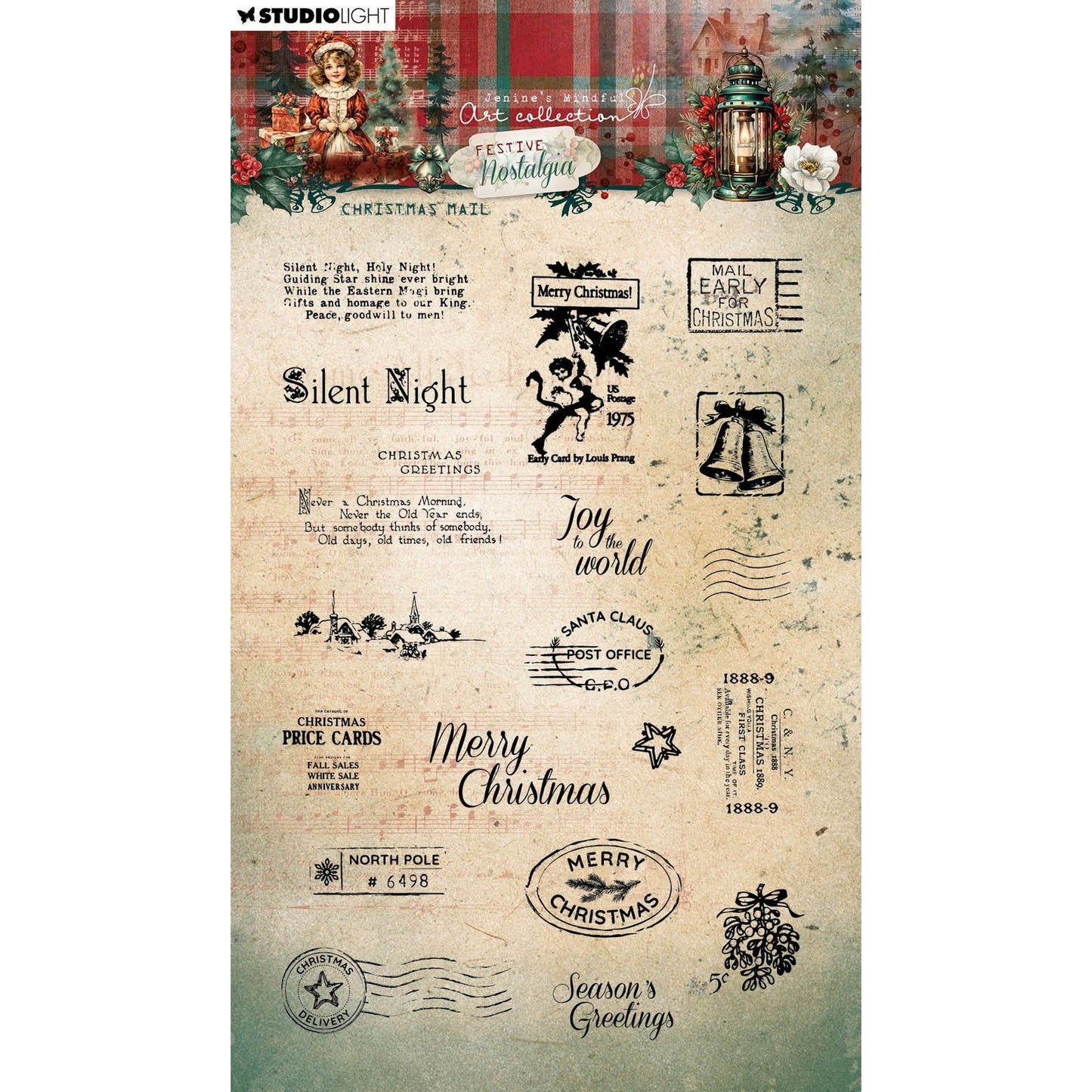 Lumière de studio • Nostalgie festive timbre clair courrier de Noël
