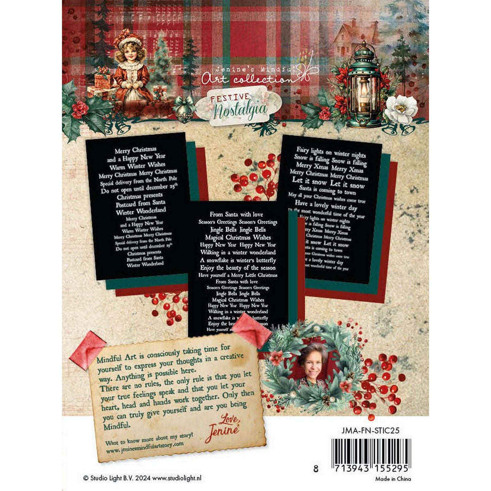 Studio Light • Feuilles d'autocollants nostalgie festive noir, rouge vert fra