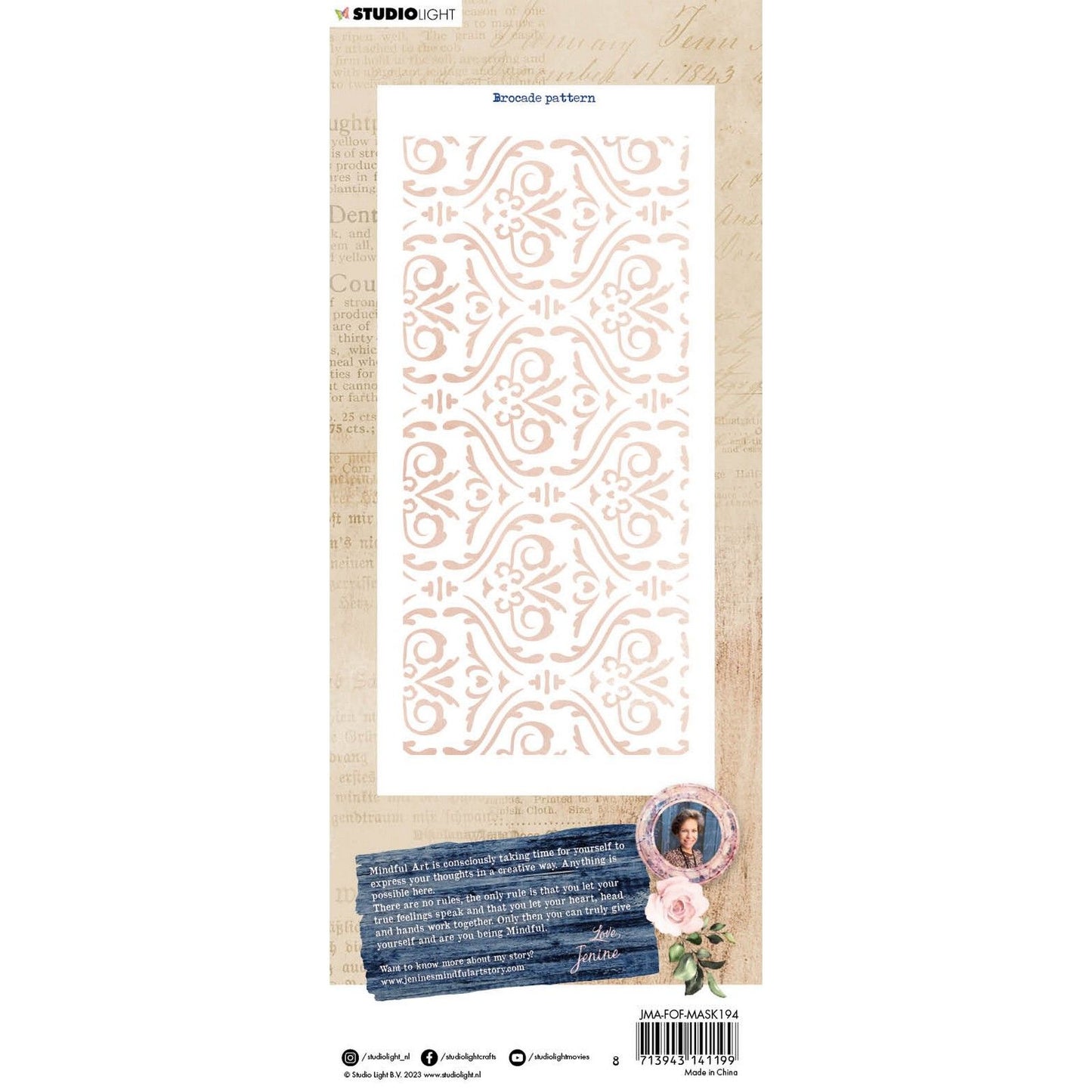 Studio Light • Sentiments de liberté masque motif brocart au pochoir