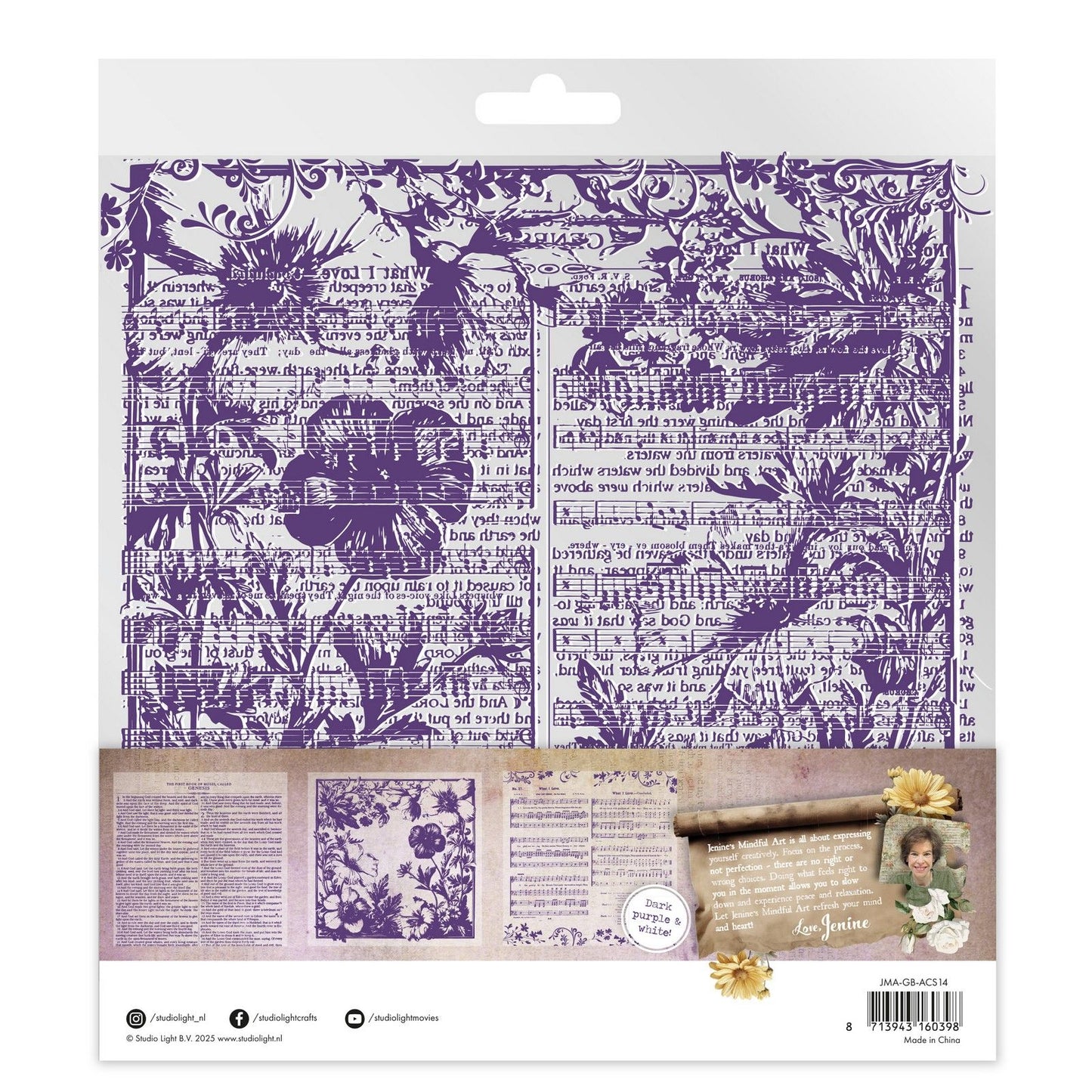 Studio light • feuilles d'acétate en fleurs en croissance blanc violet foncé