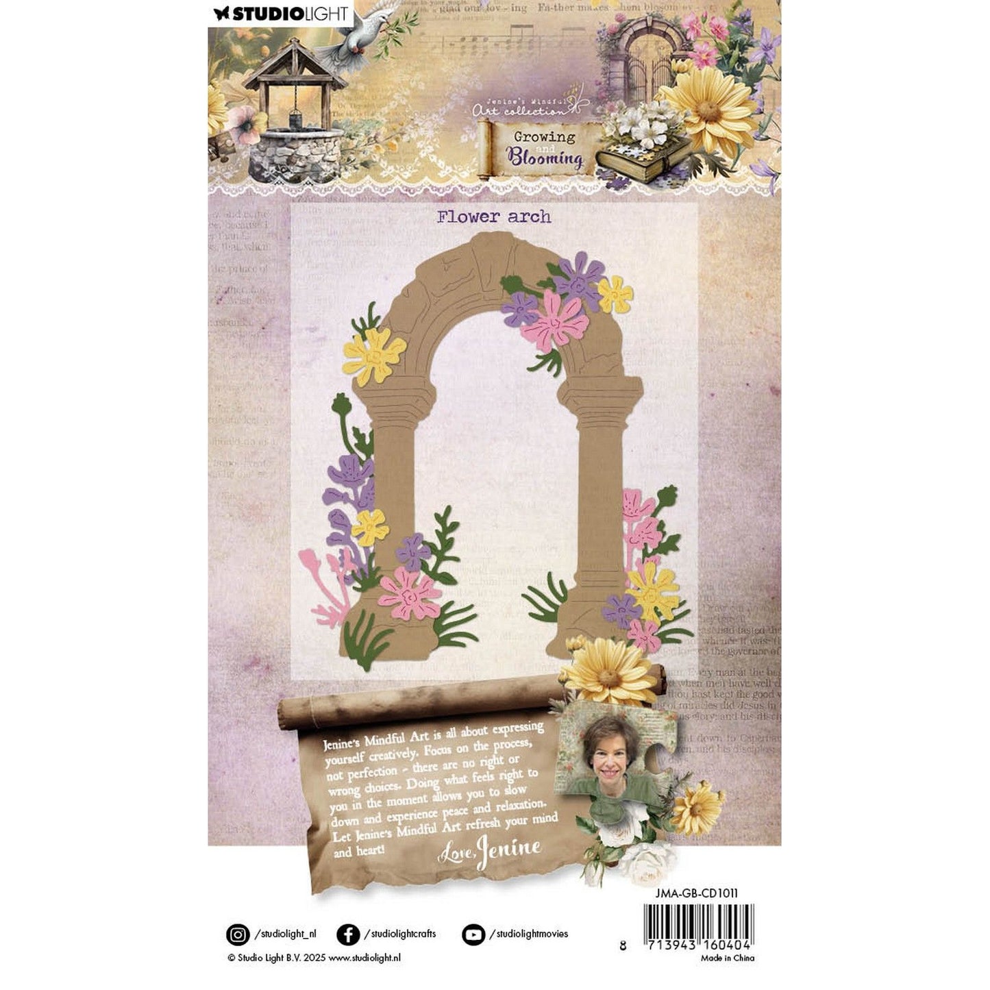 Lampe de studio • Matrice de découpe et de floraison en croissance, arche de fleurs
