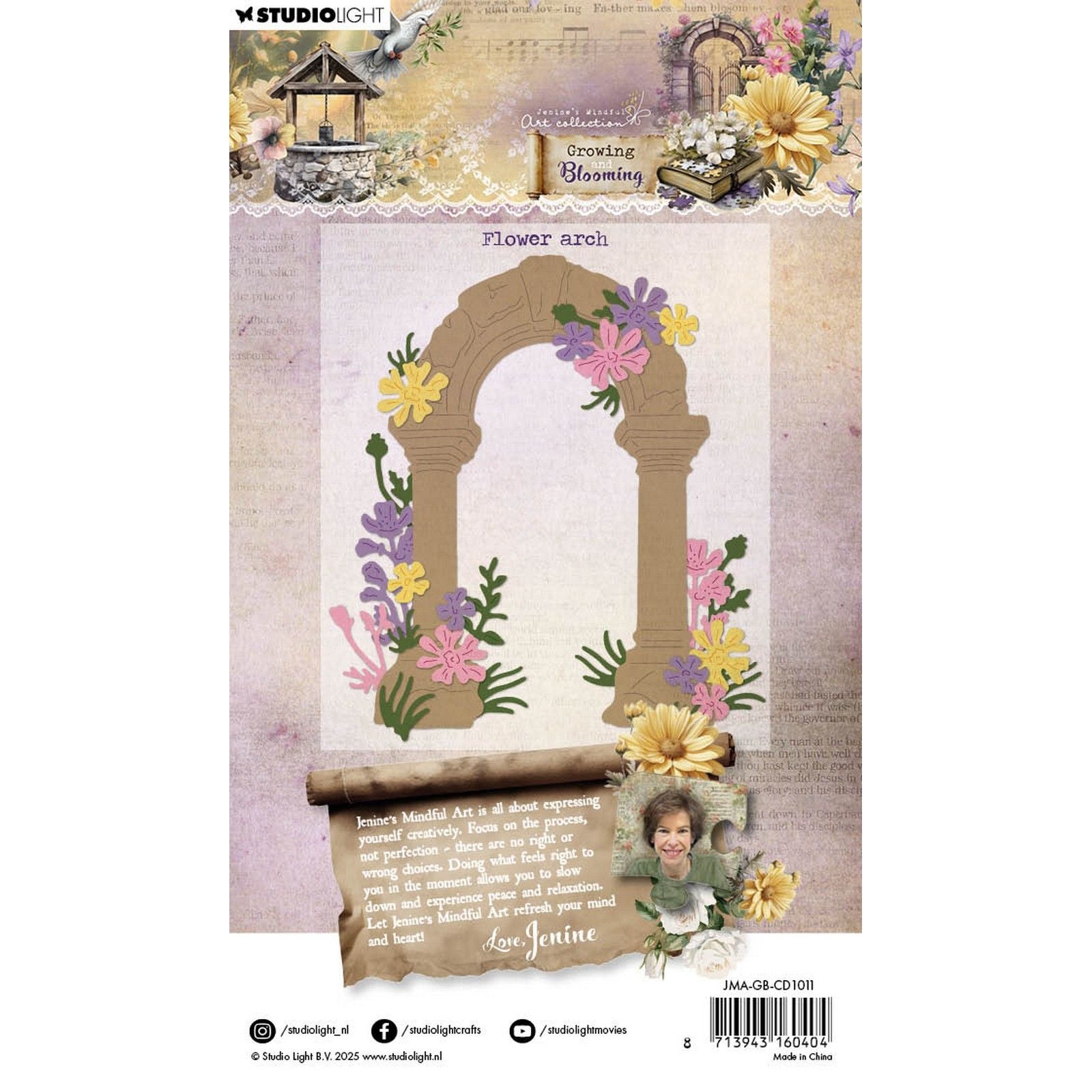 Lampe de studio • Matrice de découpe et de floraison en croissance, arche de fleurs