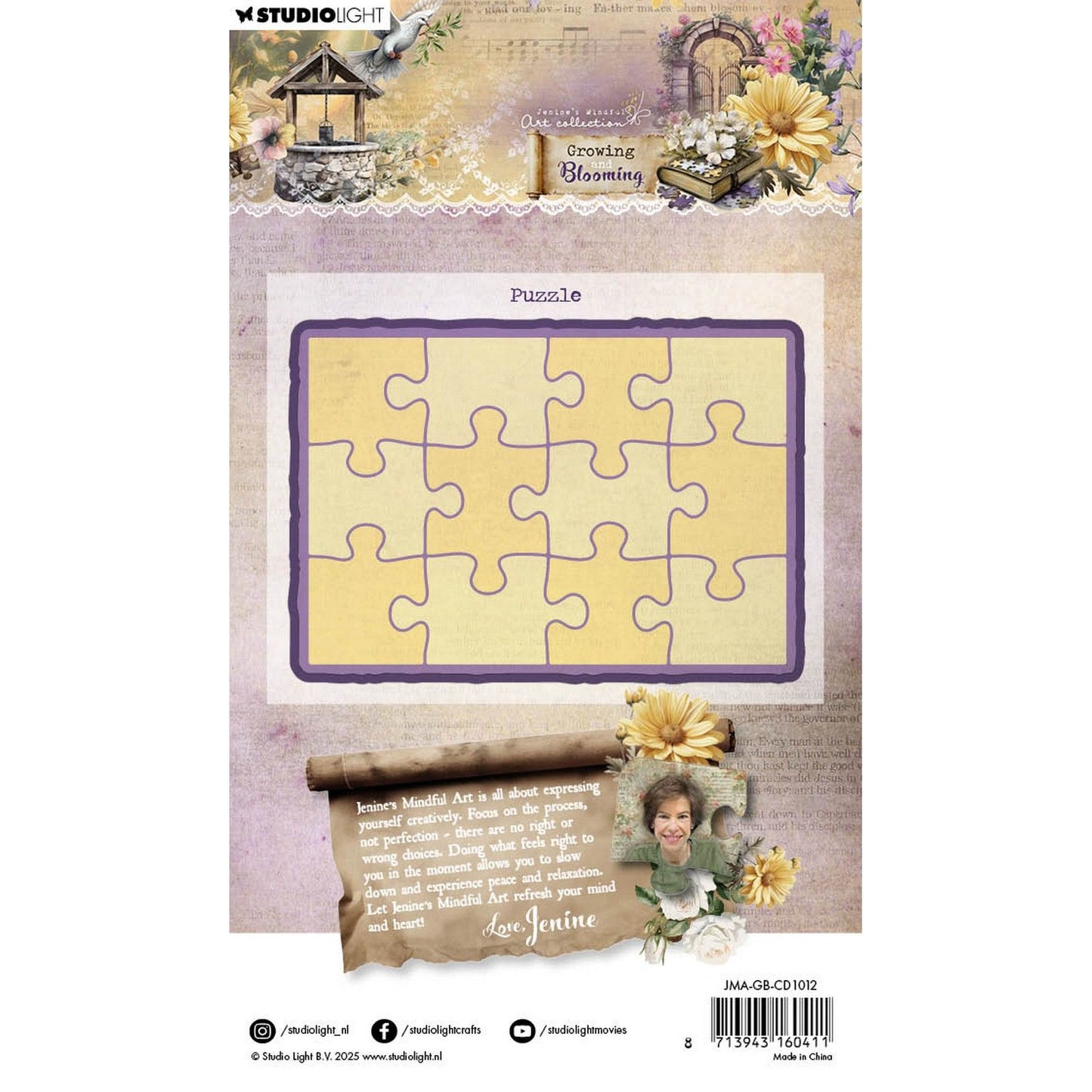 Lumière de studio • puzzle de matrice de découpe en pleine croissance