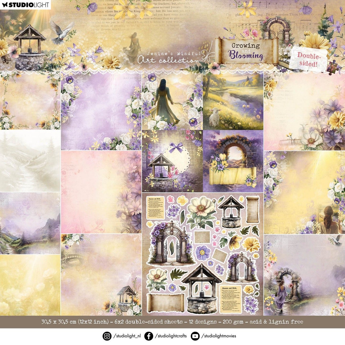 Studio light • bloc de papier design en pleine croissance, scrapbooking