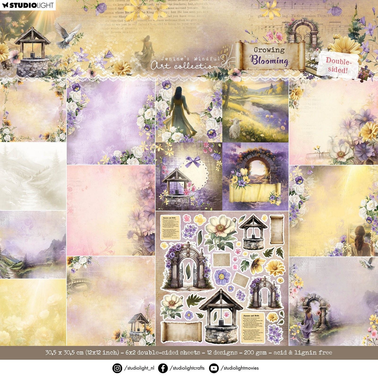 Studio light • bloc de papier design en pleine croissance, scrapbooking