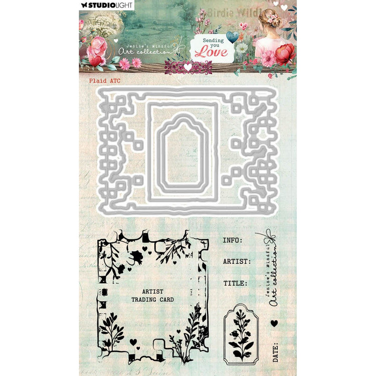 Studio Light • Tampon artistique et matrices de découpe de Jenine vous envoyant un plaid d'amour atc