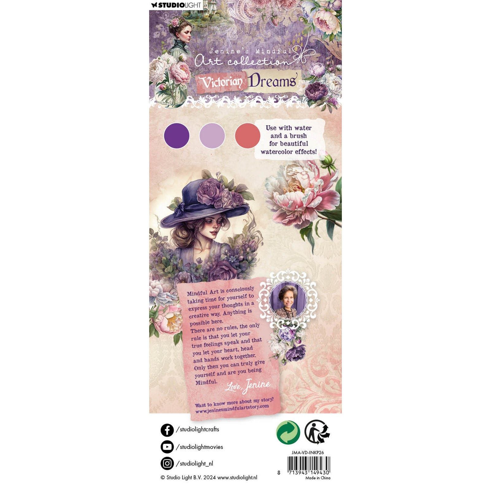 Studio Light • rêves victoriens tampons encreurs hydroréactifs pivoines violets rose