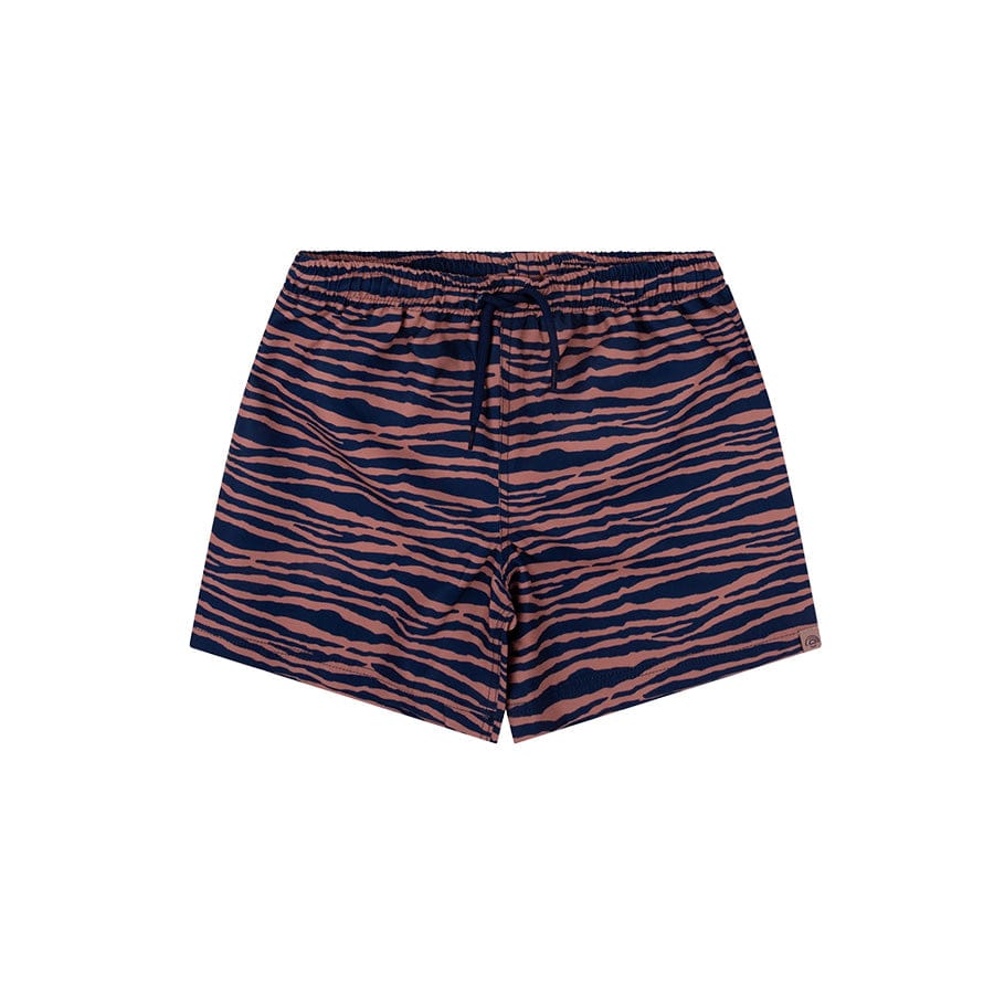 Rayures vibrantes | Blue Orange UV Swimming Trunks Boy