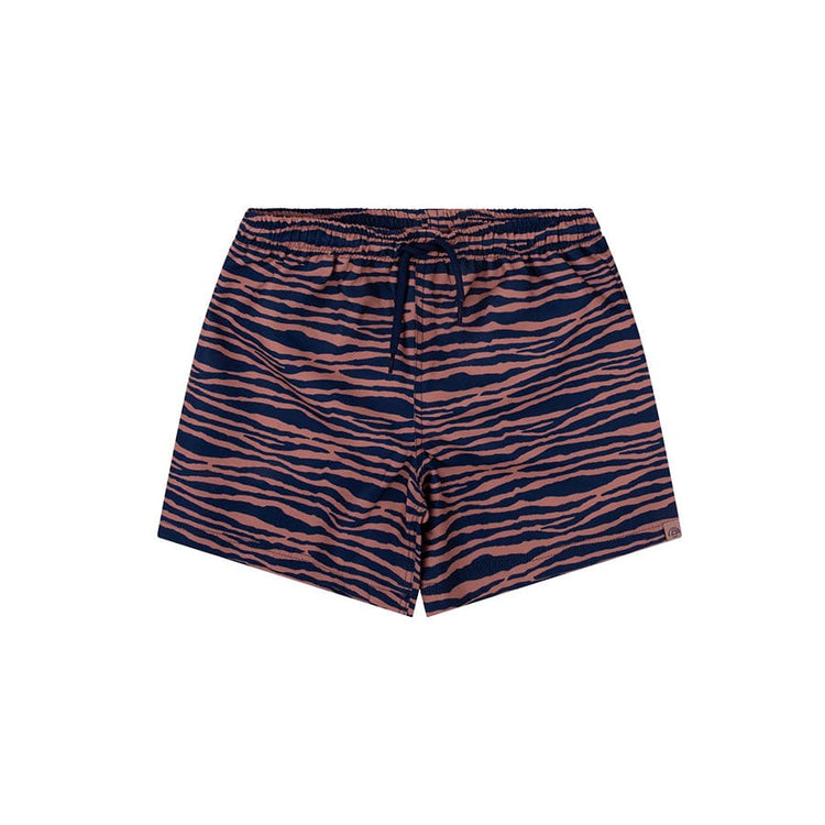 Rayures vibrantes | Blue Orange UV Swimming Trunks Boy