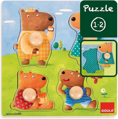 Puzzle des boutons Goula avec 4 ours