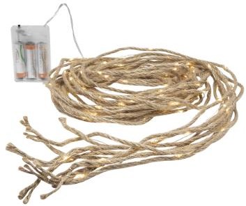 Corde de jute 8x2 mètres sur batterie 160 lumières LED - 5510134