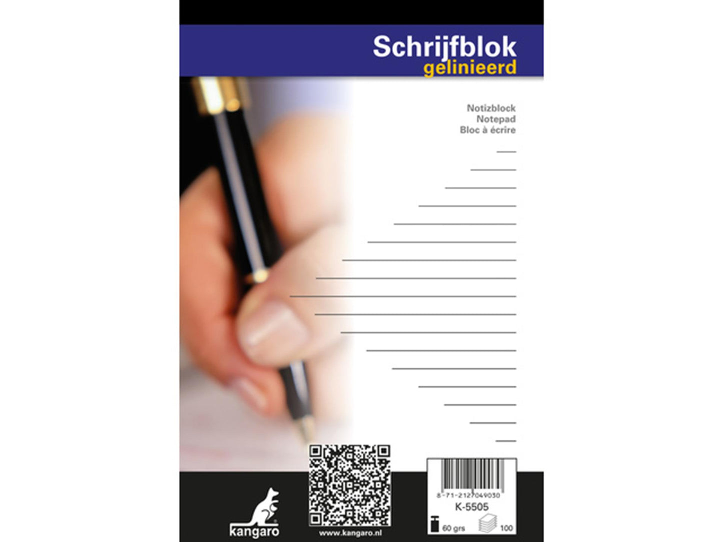Bloc-notes Kangaro a5 ligne 100 feuilles paquet de 5 pcs