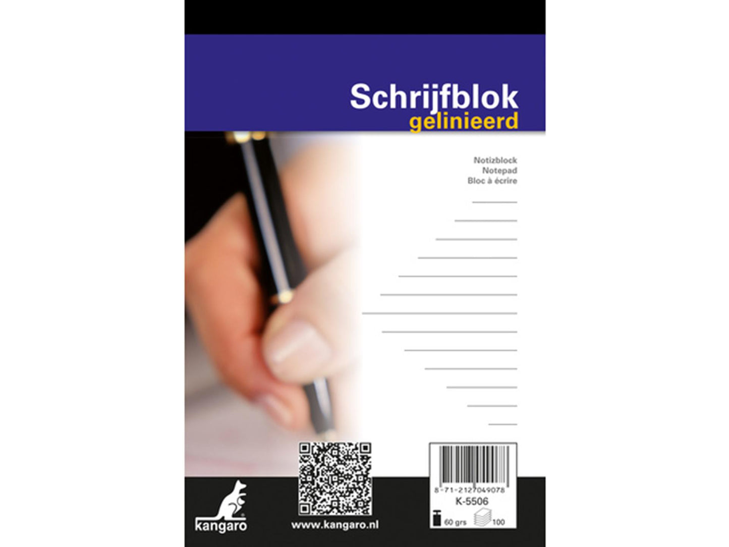 Bloc-notes Kangaro a6 ligne 100 feuilles paquet de 10 pcs