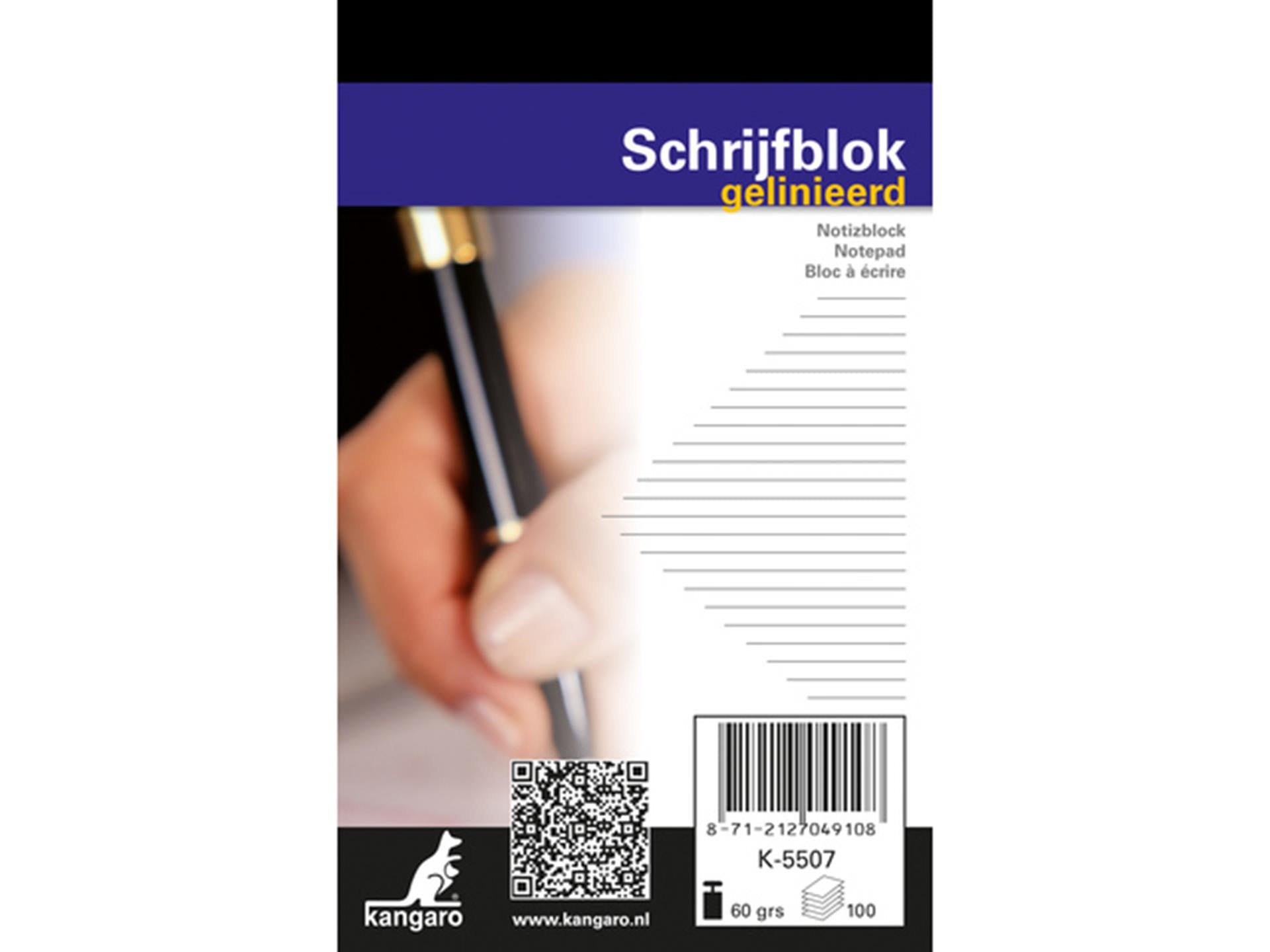 Bloc-notes Kangaro a7 ligne 100 feuilles paquet de 10 pcs