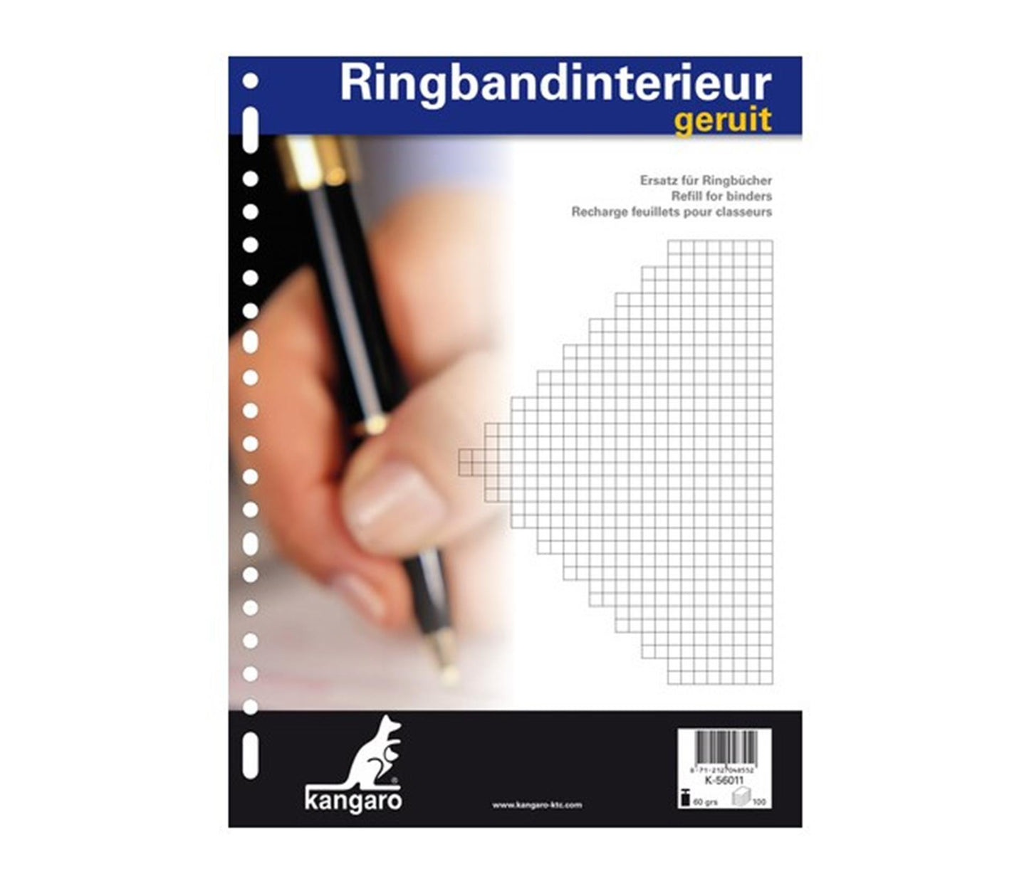 Classeur à anneaux Kangaro intérieur a4 23r diamant 5mm 100ve