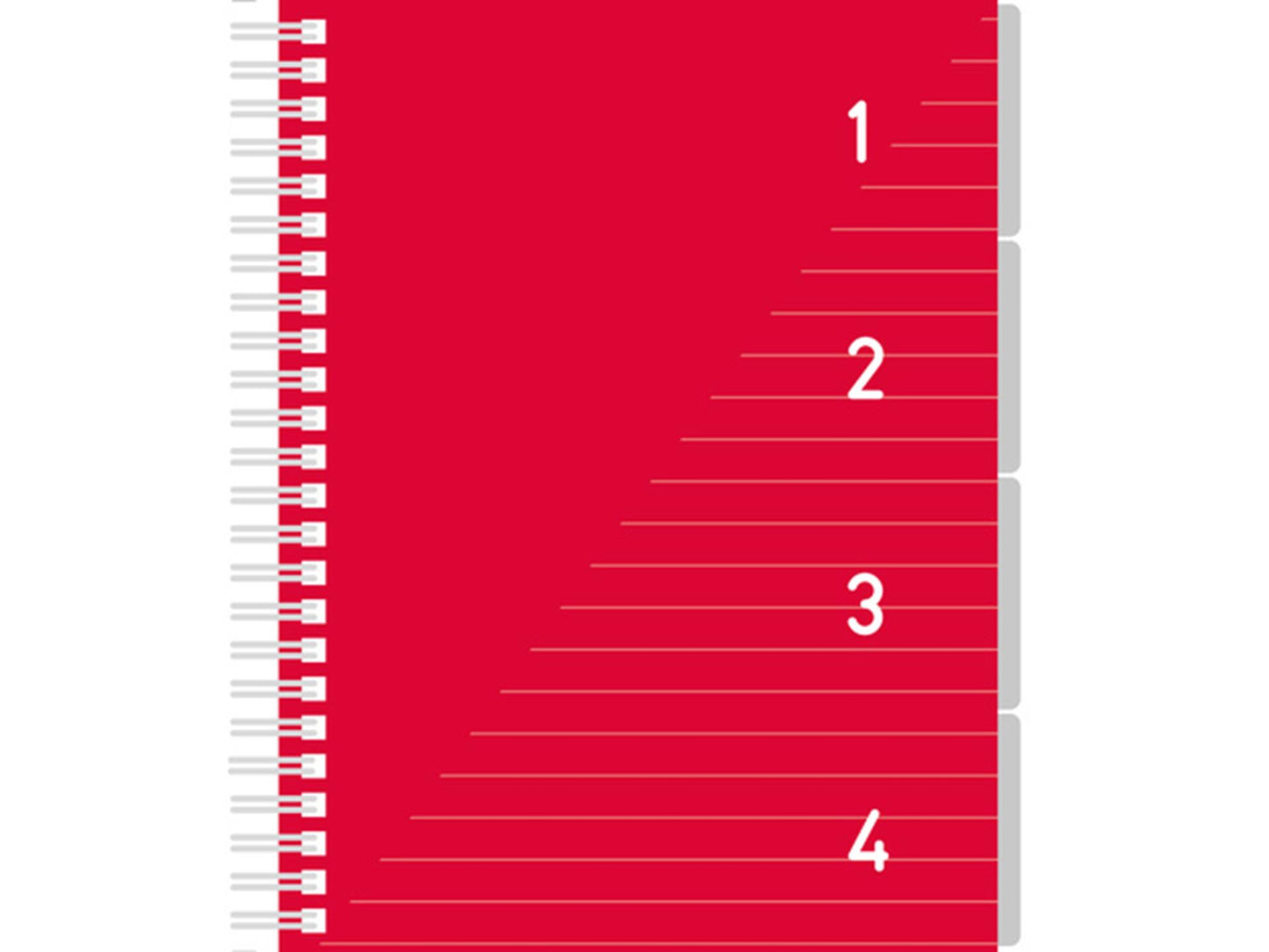 Kangaro bloc-notes 4 en 1 a5, ligné rouge