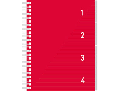Kangaro bloc-notes 4 en 1 a5, ligné rouge