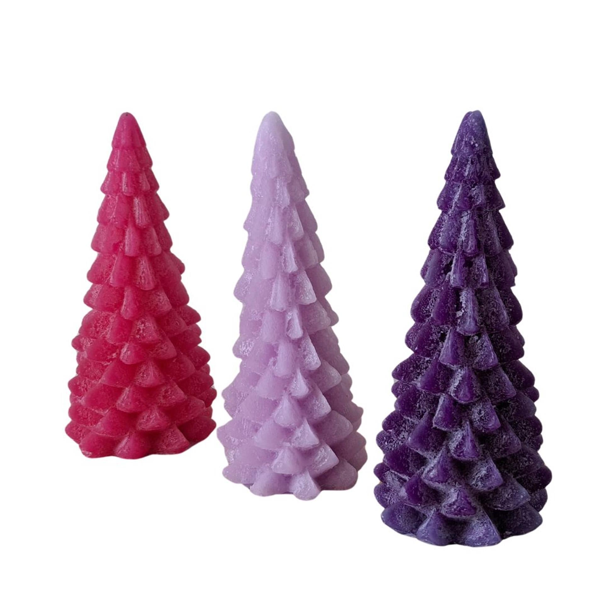 Bougie sapin de Noël givré 20cm