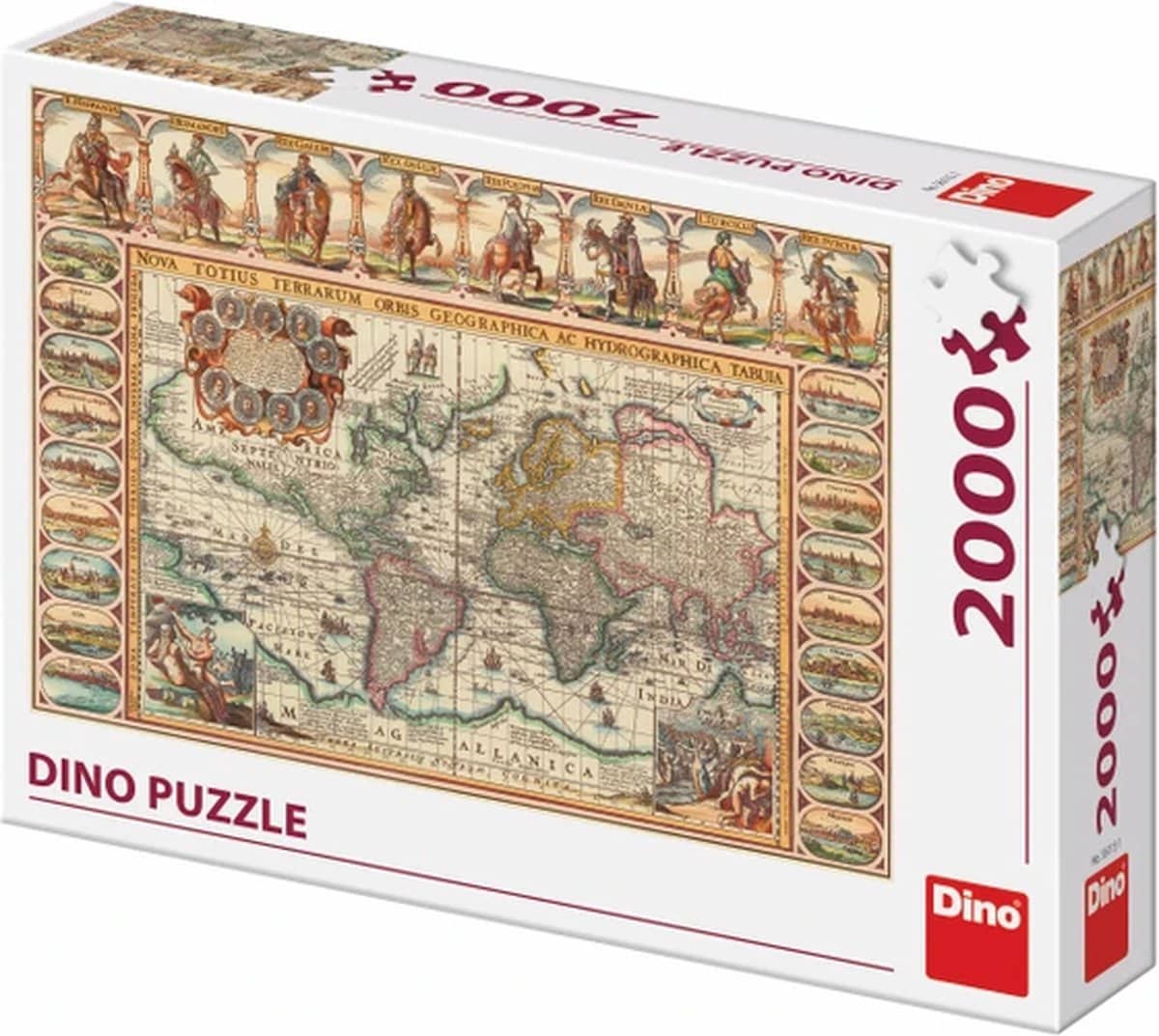 Dinotoys Dino Puzzle - Carte historique du monde - 2000 pièces