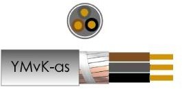 Câble ymvkas 3x2,5qmm câble de terre dca rouleau 50m - 1243119