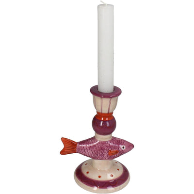 Kersten bougeoir poisson dolomite violet 11x9x15cm