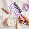 Enchevêtrement Tangle Tangle Tangle Toeur Wide dent peigne pour les cheveux bouclés lilas