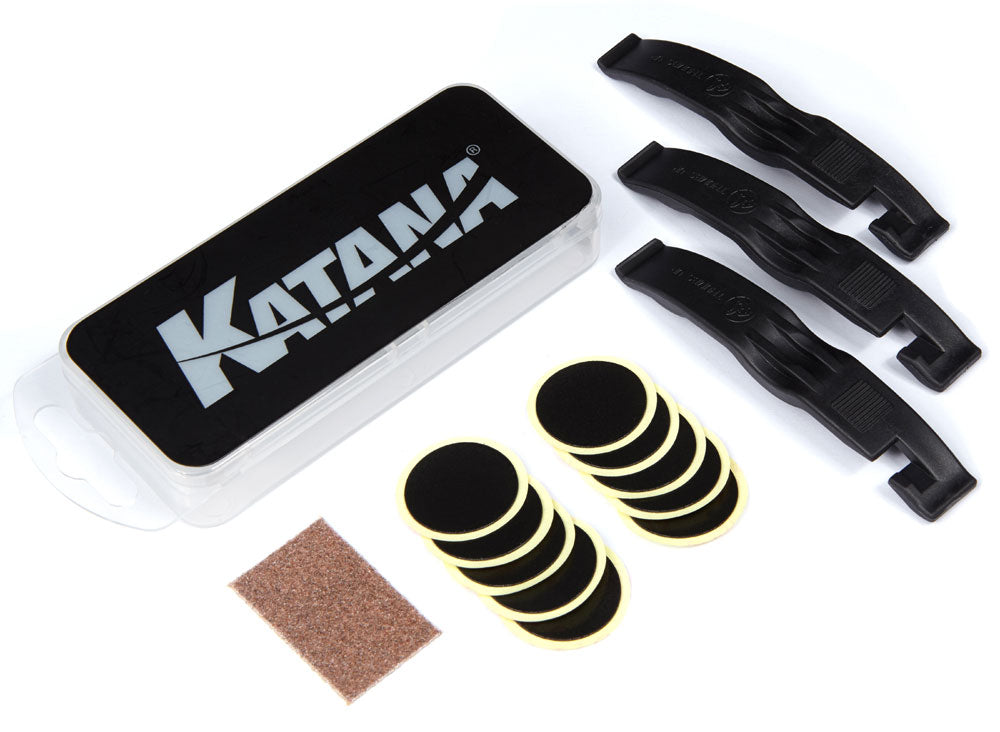 Kit de réparation de crevaison Katana GP-1 autocollant, incl. démonte-pneus