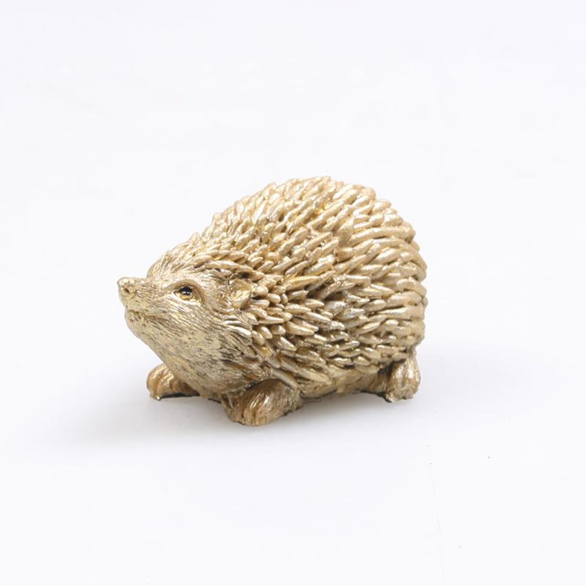 Statue décoration inspiration saison hérisson petit doré 5,5x4x3cm