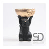 Statue décoration inspiration saison écureuil avec boîte 14x22,5cm noir