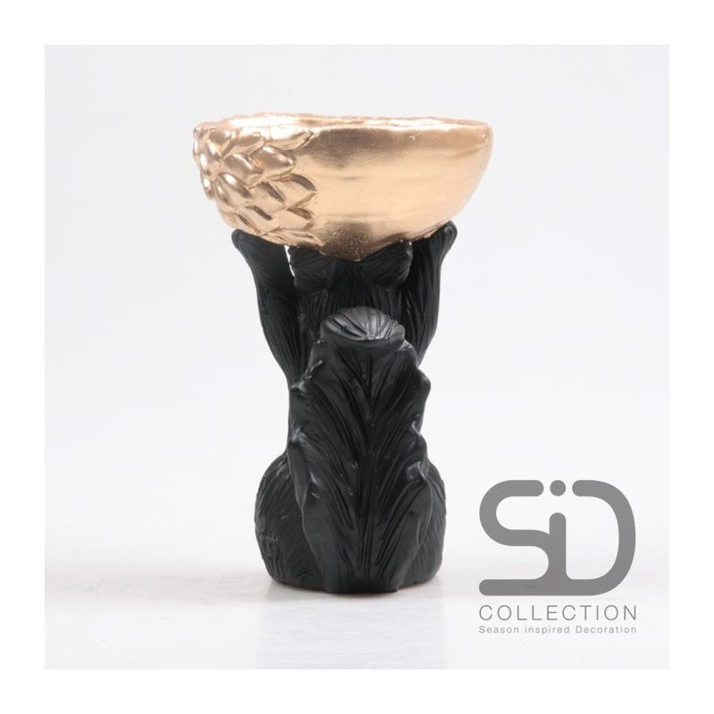 Statue décoration inspiration saison écureuil avec boîte 14x22,5cm noir