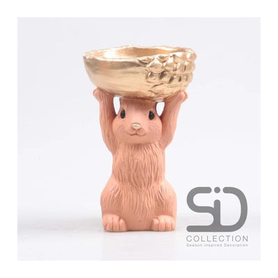 Statue décoration inspirée de la saison d'écureuil avec boîte 11x9,5x18cm beige