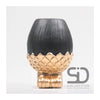 Vase décoration inspiration saison gland sur pied 11x11x16cm noir