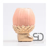 Vase décoration inspiration saison gland sur pied 13cm beige rouge