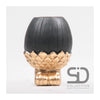Vase décoration inspiration saison gland sur pied 8,8x8,8x13cm noir
