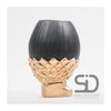 Vase décoration inspiration saison gland sur pied 8,8x8,8x13cm noir