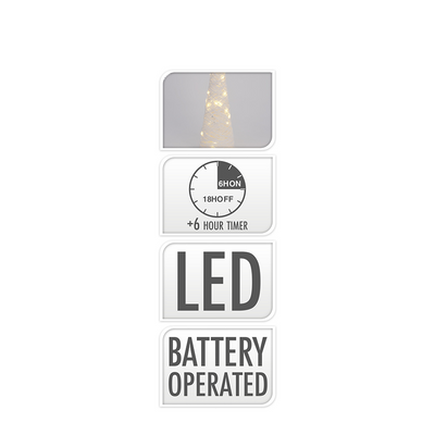 Cône LED blanc 30 LED 58cm