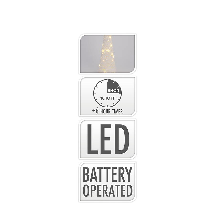 Cône LED blanc 40 LED 78cm