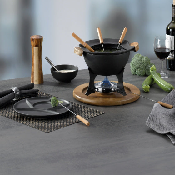 Kela Country Fondues a fixé 6 personnes 1 litre 11 pièces noir