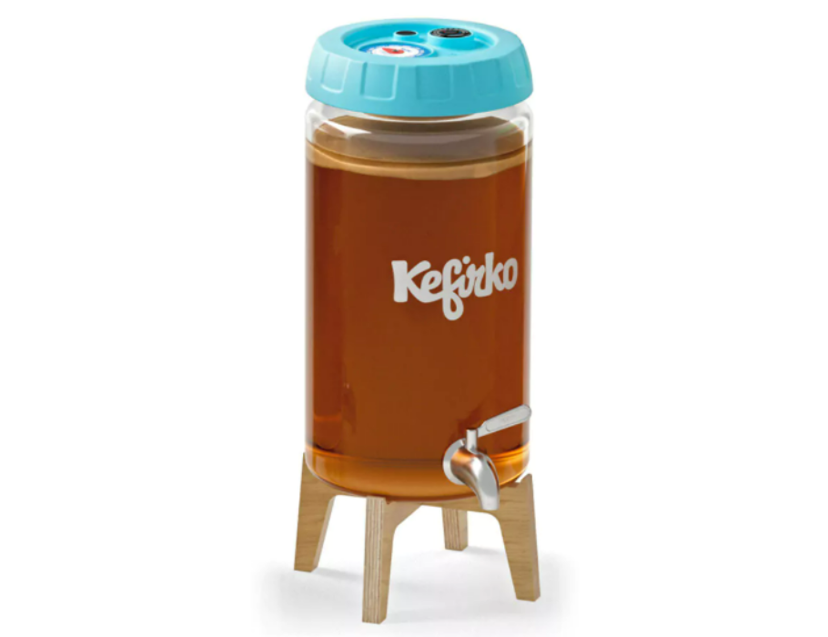 Kefirko Kombucha Fermentation Jar - Dispensateur de boisson - 4L Bleu
