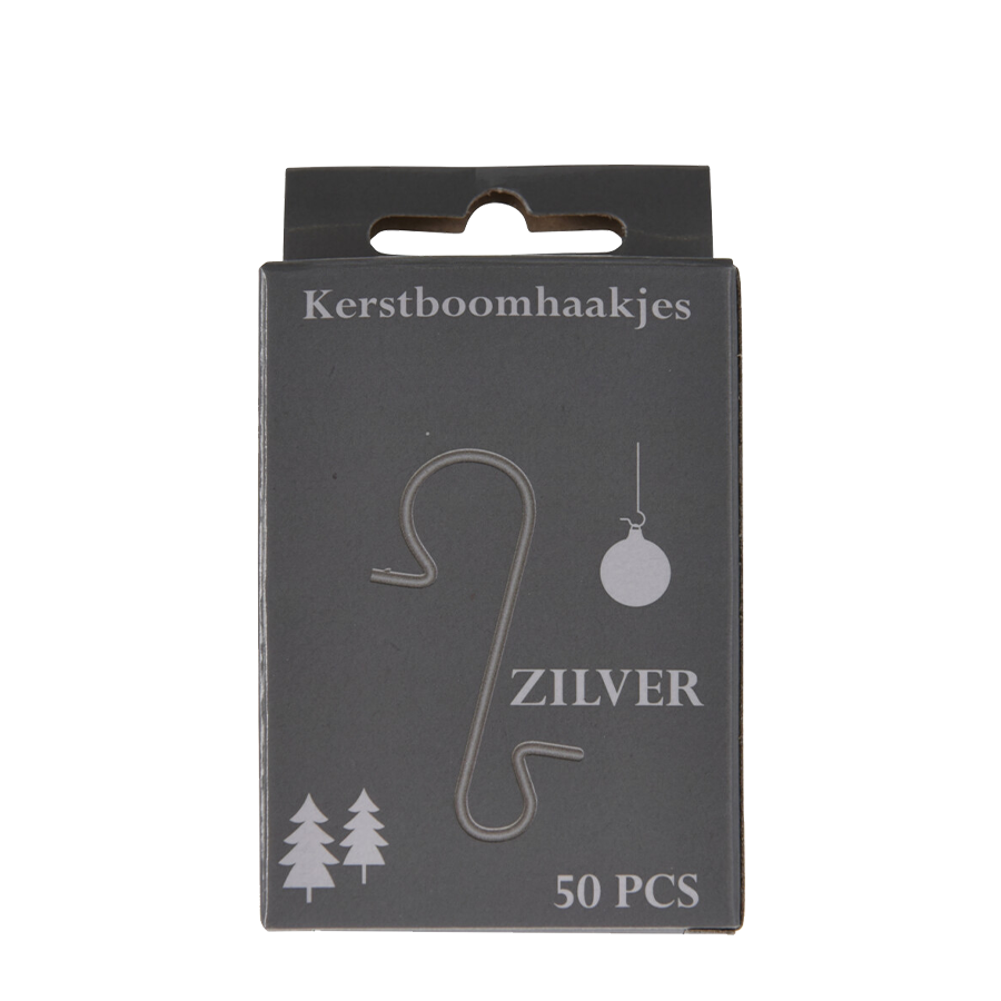 Crochets de boom de Noël de base en argent de couleur 50 pièces