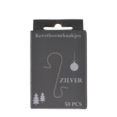 Crochets de boom de Noël de base en argent de couleur 50 pièces